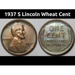 1937 S Lincoln Wheat Cent -...