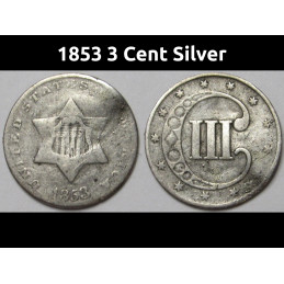 1853 Three Cent Silver...