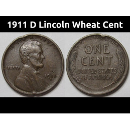 1911 D Lincoln Wheat Cent -...