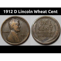 1912 D Lincoln Wheat Cent -...