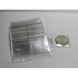 Archival Quality Mylar 2" coin holders - plastic flips + multicolor inserts - pack of 50 / 100 / 200