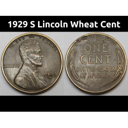 1929 S Lincoln Wheat Cent -...