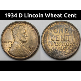 1934 D Lincoln Wheat Cent -...