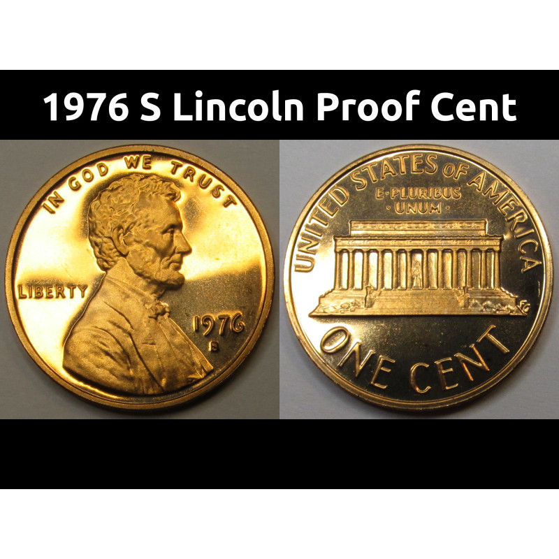 1976 S Gem Proof Lincoln Memorial Cent Penny Proof US Mint 