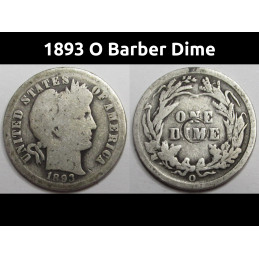 1893 O Barber Dime -...