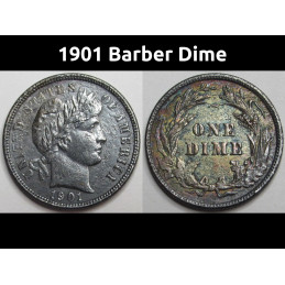 1901 Barber Dime - colorful...