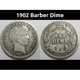 1902 Barber Dime - turn of...
