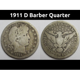 1911 D Barber Quarter - low...