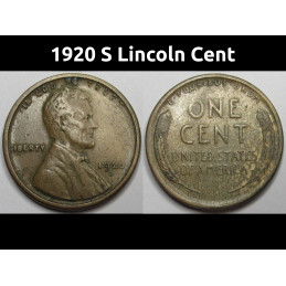 1920 S Lincoln Wheat Cent -...
