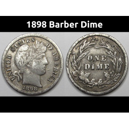1898 Barber Dime - 19th...