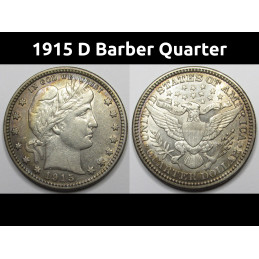 1915 D Barber Quarter -...