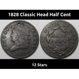 1828 Classic Head Half Cent...