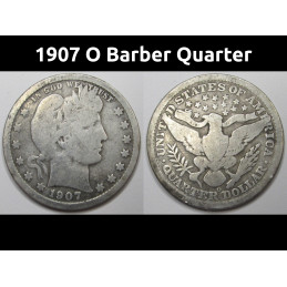 1907 O Barber Quarter -...