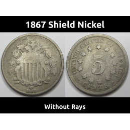 1867 Shield Nickel -...