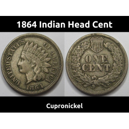 1864 Indian Head Cent -...