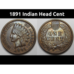 1891 Indian Head Cent -...