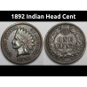 1892 Indian Head Cent - higher grade American antique penny coin