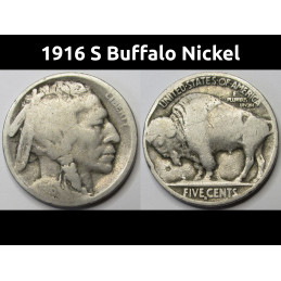 1916 S Buffalo Nickel -...