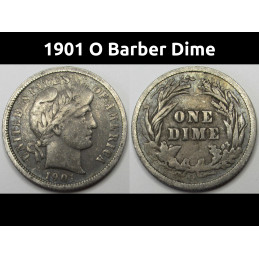 1901 O Barber Dime - New...