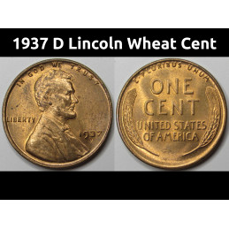 1937 D Lincoln Wheat Cent -...