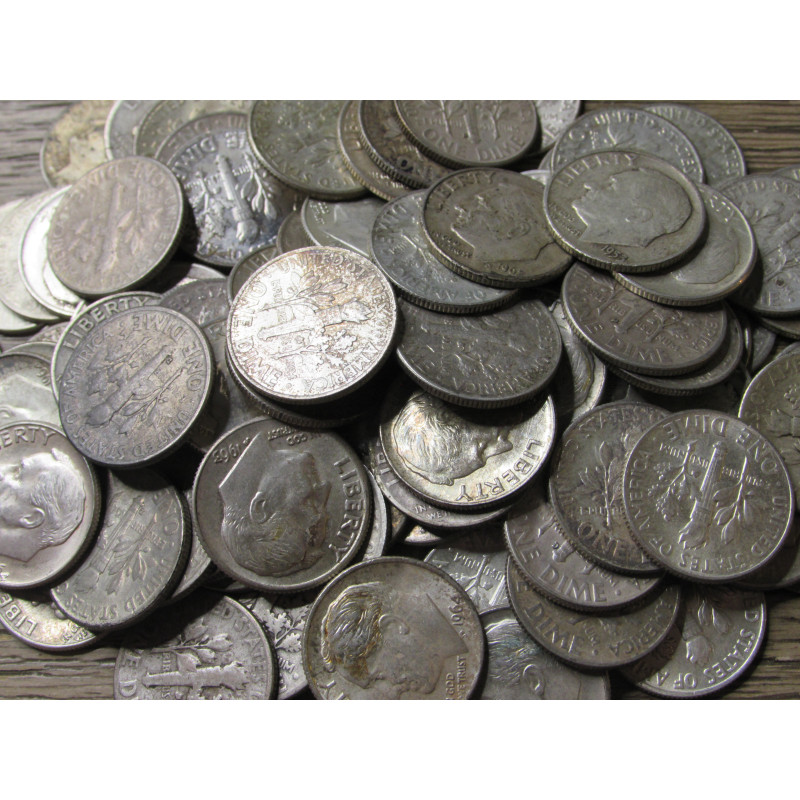 Assorted Roosevelt Dimes - junk silver - choose quantity
