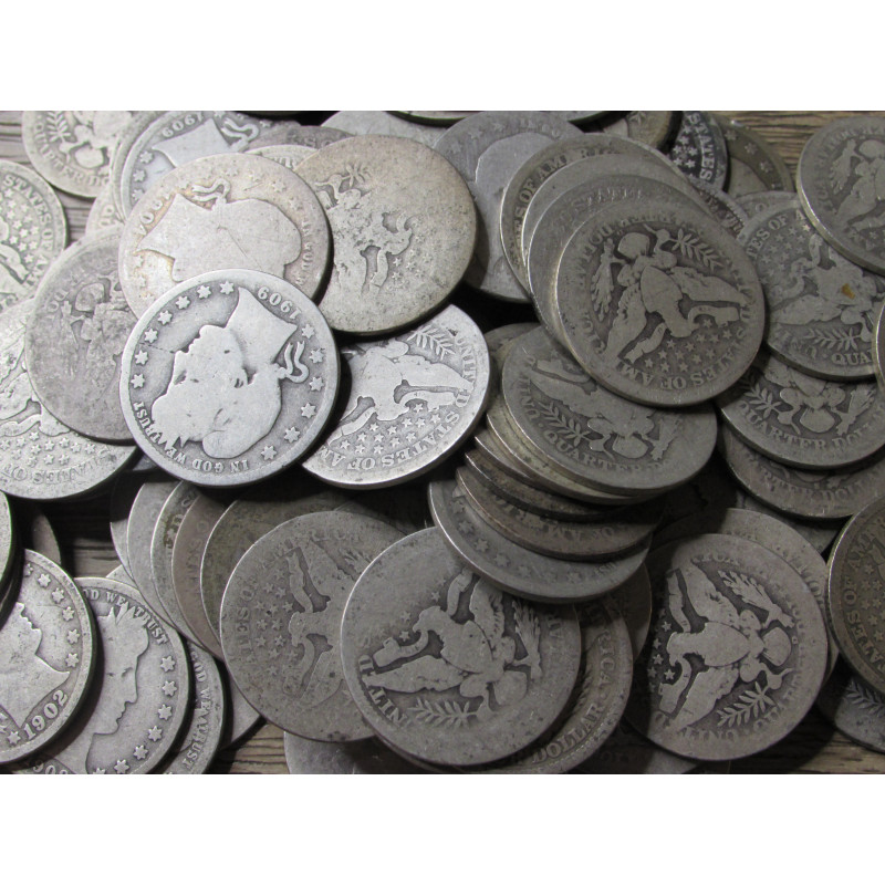 Assorted Barber Quarters - junk silver - choose quantity