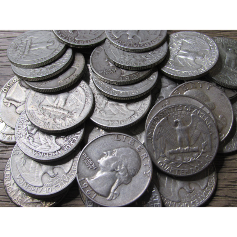 Assorted Washington Quarters - junk silver - choose quantity