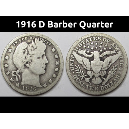 1916 D Barber Quarter - old...