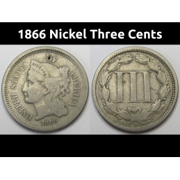 1866 Nickel Three Cents -...