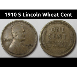 1910 S Lincoln Wheat Cent -...