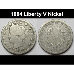 1884 Liberty V Nickel - old...