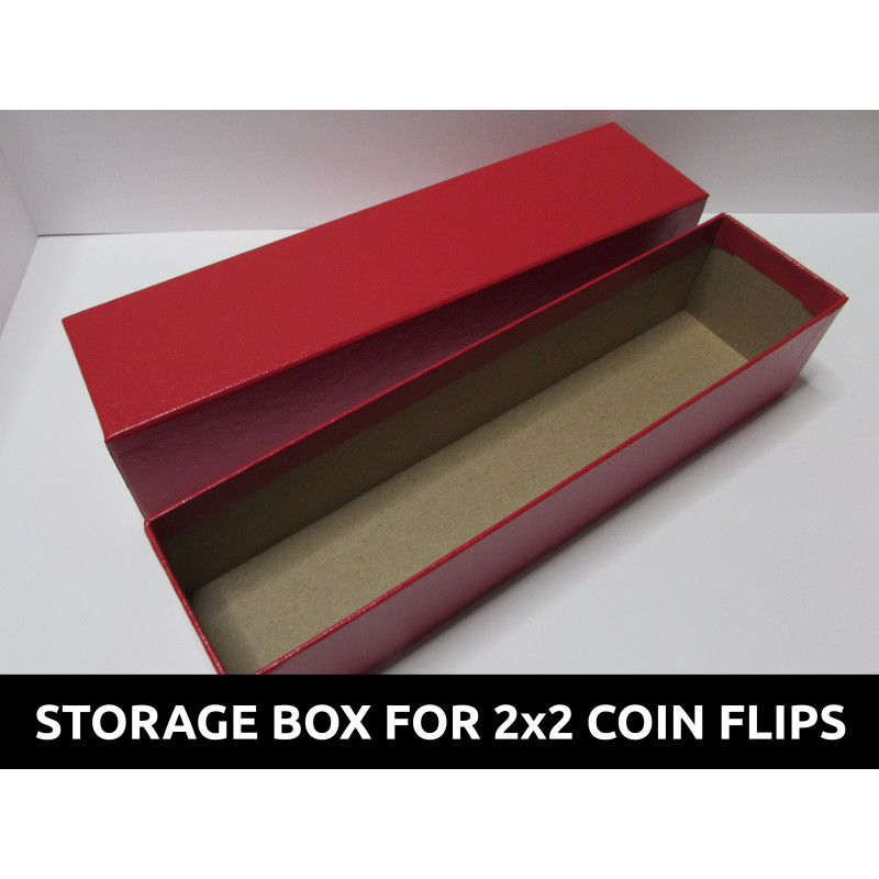 Storage Box for 2x2" coin flips - pack of 1/3/5 - Red Cardboard container