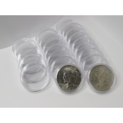 Silver Dollar sized Plastic Coin Capsules - 38mm holders for coins - pack of 10 / 25/ 50