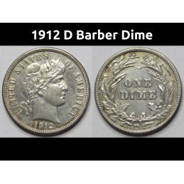 1912 D Barber Dime -...