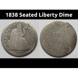 1838 Seated Liberty Dime -...
