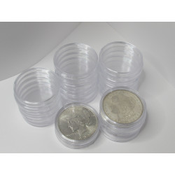 Silver Dollar sized Plastic Coin Capsules - 38mm holders for coins - pack of 10 / 25/ 50