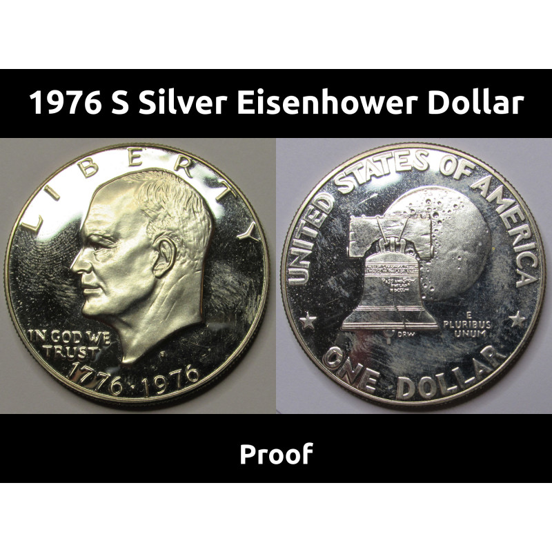 1976 S Silver Proof Eisenhower Dollar - 40 percent silver vintage proof ...