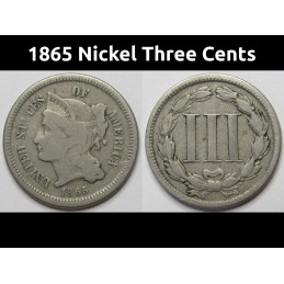 1865 Nickel Three Cents -...
