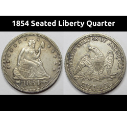 1854 Seated Liberty Quarter...