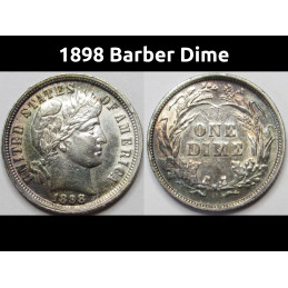 1898 Barber Dime -...