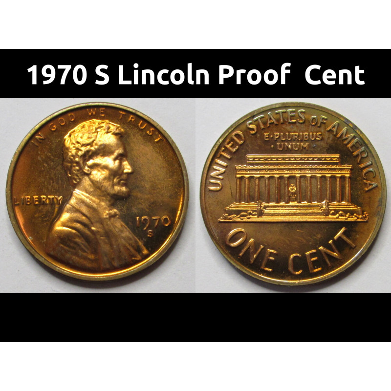 1970 S Lincoln Proof  Cent - vintage American penny coin