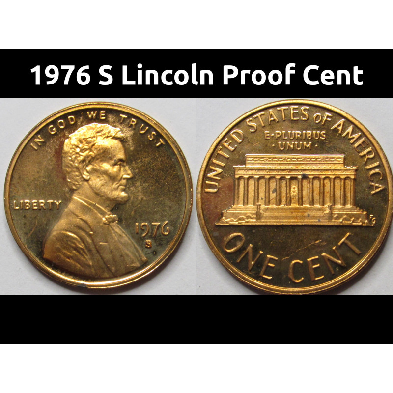 1976 S Lincoln Proof Cent - vintage American penny coin