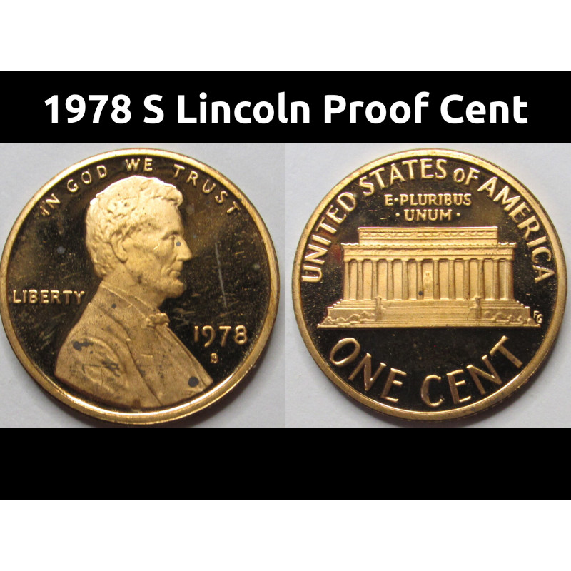 1978 S Lincoln Proof Cent - vintage American penny coin