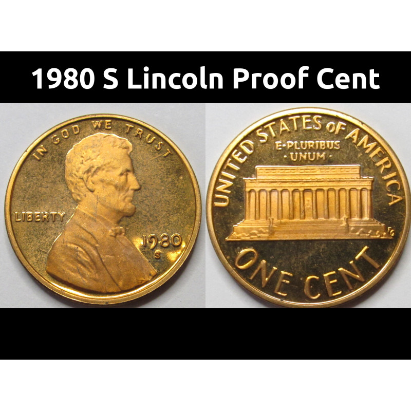 1980 S Lincoln Proof Cent - vintage American penny coin