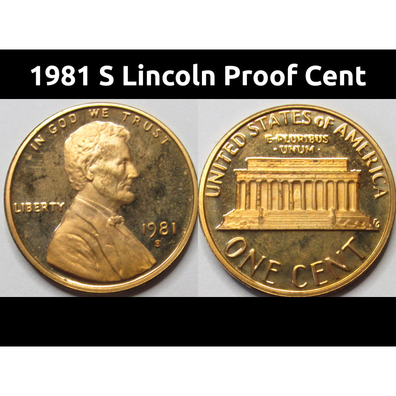 1981 S Lincoln Proof Cent - vintage American penny coin