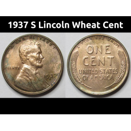 1937 S Lincoln Wheat Cent -...