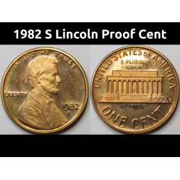 1982 S Lincoln Memorial Proof Cent - vintage American penny coin
