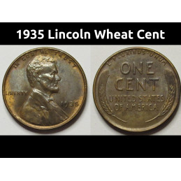 1935 Lincoln Wheat Cent - old uncirculated American wheat penny