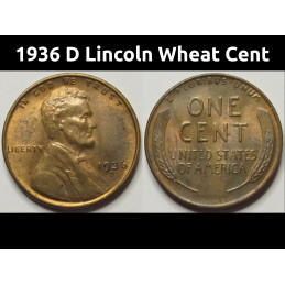 1936 D Lincoln Wheat Cent -...