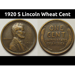 1920 S Lincoln Wheat Cent -...